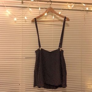 Forever 21 Polka Dot Suspender Mini Skirt, US 26